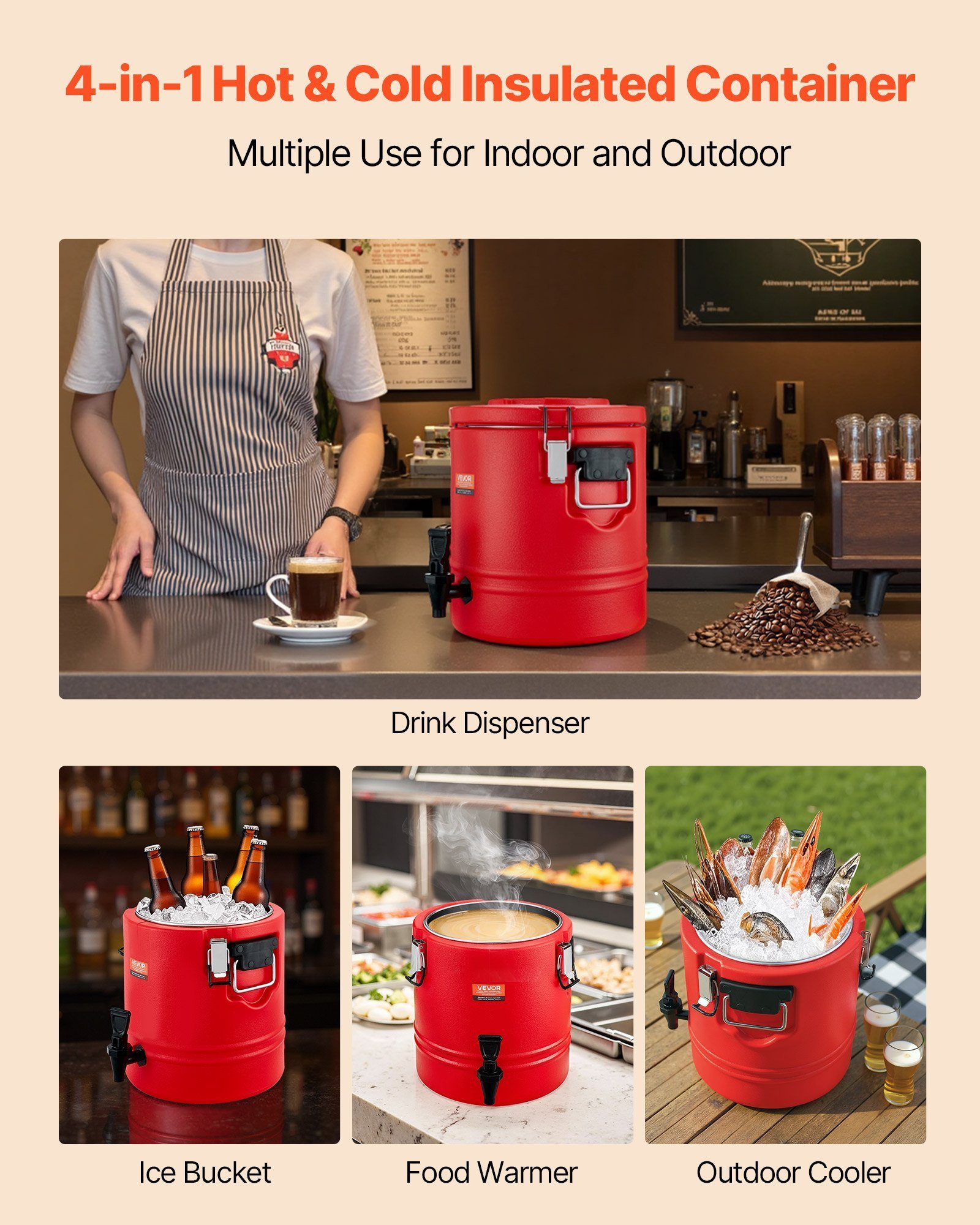 Insulated Beverage Dispenser For Hot & Cold Drinks 3 Gal/11.4L Cooler Jug - Image 5