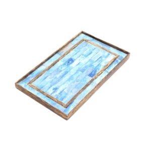 Ribaldi Handmade Bone Inlaid Wooden Tray Decor & Serving Tray