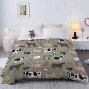 Various Animals Blanket Soft Pig Horse Durable Comfortable Blanket Women Birthday Gift Home Decoration Sofa Couch Office Bed Camping Travel  75x100cm 130x150cm 150x200cm