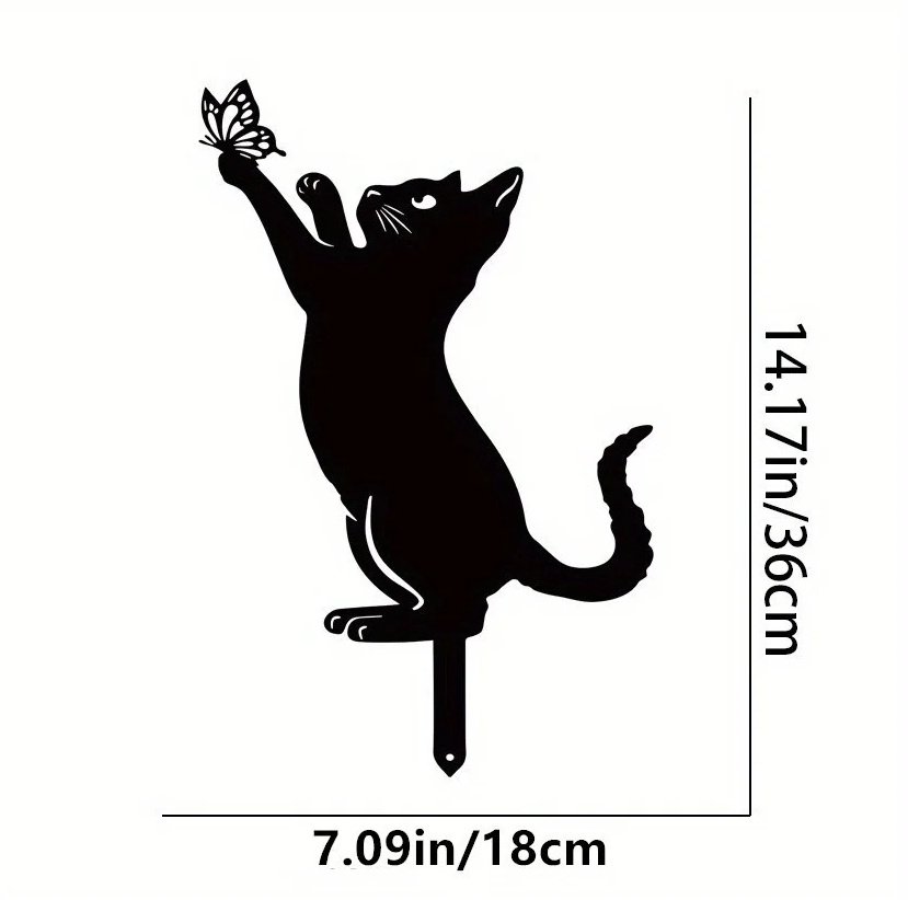 Cat Garden Stakes - Elegant Adorable Family Silhouette Statues, Perfect For Yard - Image 3