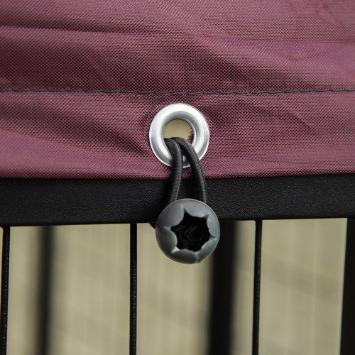 Outdoor Kennel With Rotating Bowl Rack, Walk-in Pet Playpen, Welded Wire Steel Dog Pen, With Waterproof And UV Resistant Awning - Image 4