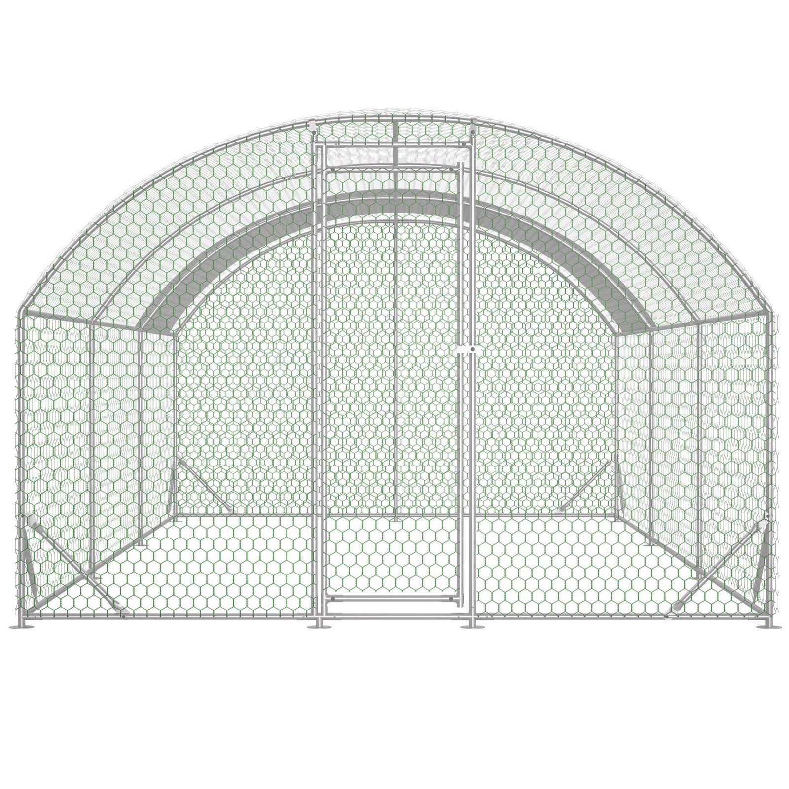 Large Chicken Coop Metal Chicken Run With Waterproof And Anti-UV Cover, Dome Shaped Walk-in Fence Cage Hen House For Outdoor And Yard Farm, 9.84 X 19.68 X 6.56 Ft - Image 10