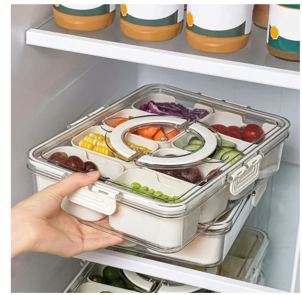 Split Service Tray With 8 Compartments For Snack Boxes - Image 5