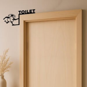 Funny Toilet Paper Wall Art Humorous Metal Sign Over -Bathroom Over-Door Hanging