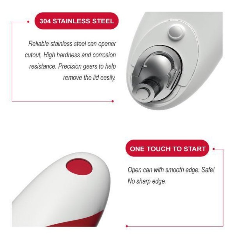 Automatic Electric Can Opener, One-button Opening For Cans Of Any Size, Food-grade White Kitchen Gadget - Image 2